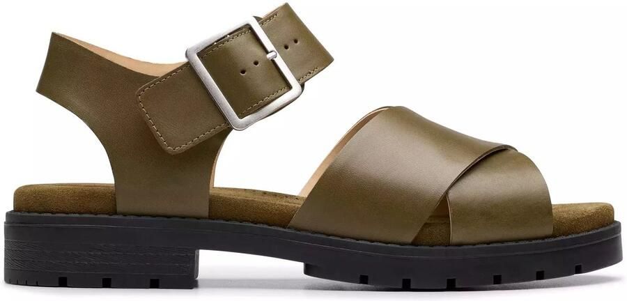 Clarks Groene Damessandaal Premium Comfort