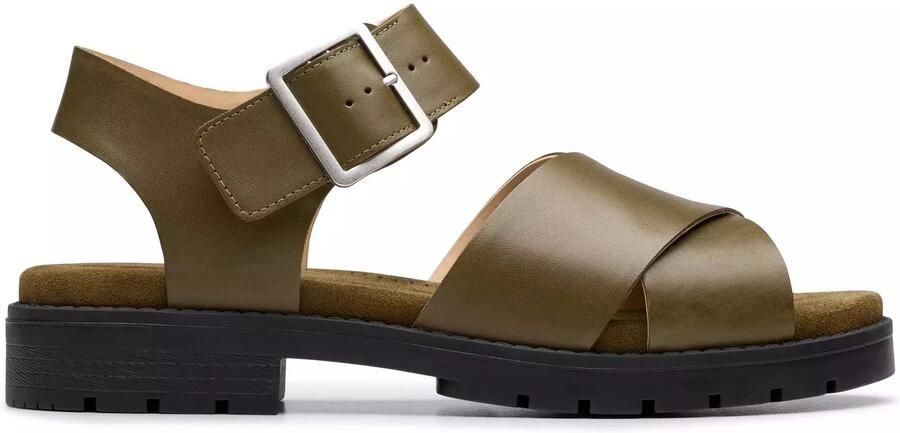 Clarks Groene Damessandaal Premium Comfort