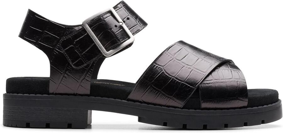 Clarks Orinoco Cross Dames Sandalen Zwart Leer