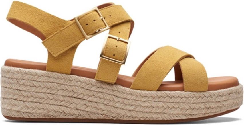 Clarks Sandalettes Women Kimmei Buckle Yellow Suede