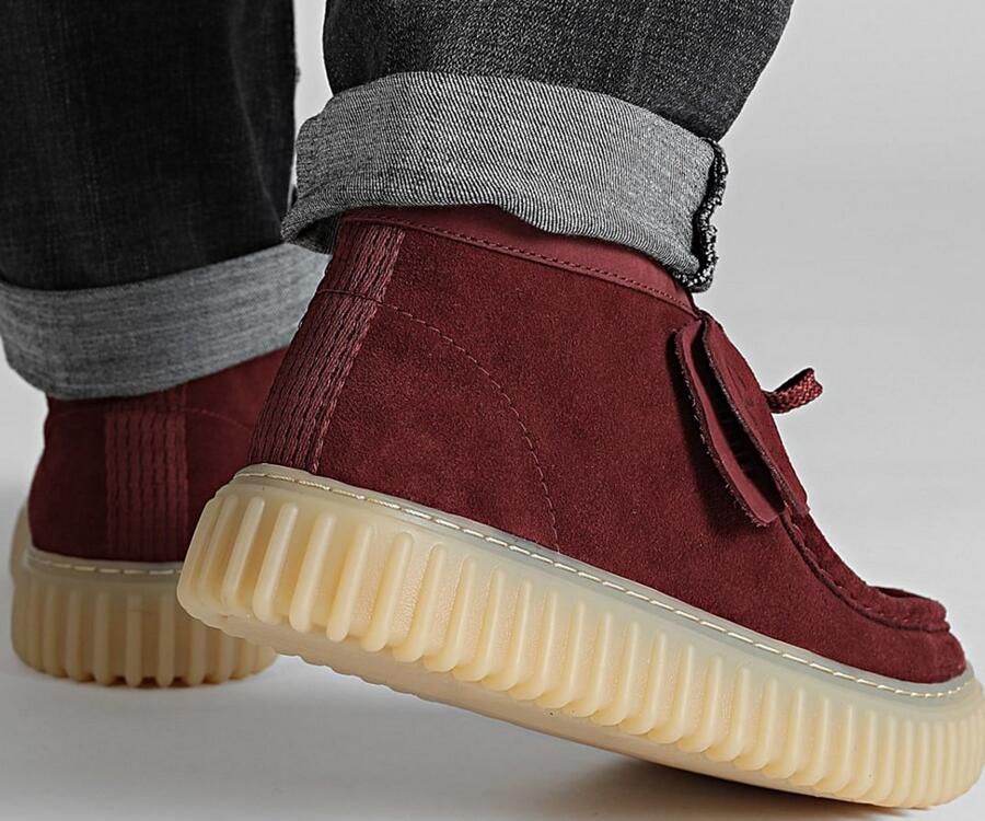 Clarks Heren Bottine Torhill High Wine Suede Bordeaux - Foto 2