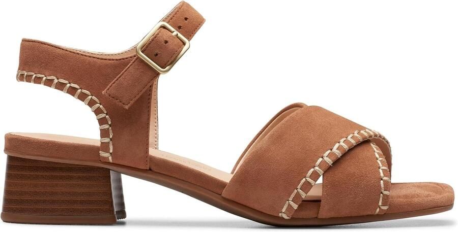 Clarks Serina35 Dames Sandalen met Gesp Bruin Suède