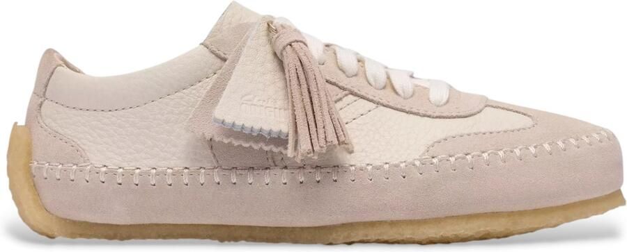 Clarks Tor Lage beige suède sportschoenen