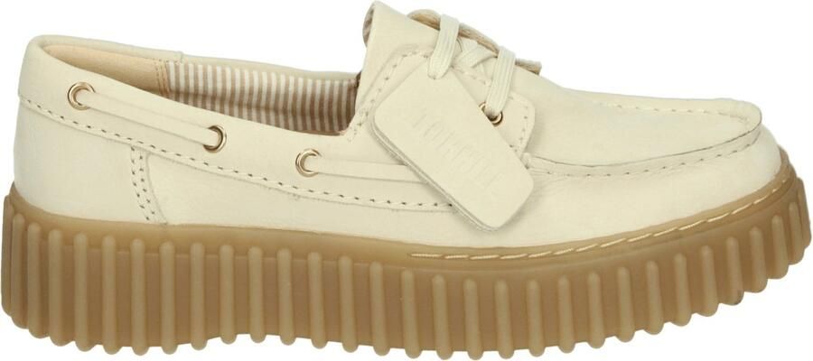 Clarks TORHILL BOAT Dames veterschoenen Wit beige