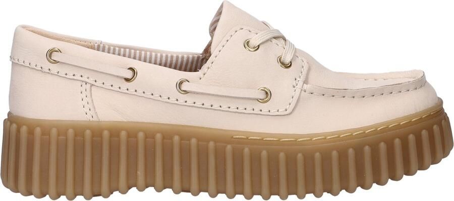Clarks TORHILL BOAT Dames veterschoenen Wit beige