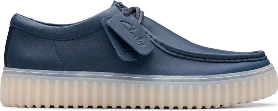 Clarks Blauwe Leren Veterschoenen Blue Heren