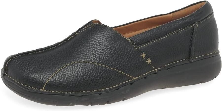 Clarks Un Loop Stride Dames Loafer Zwart Leer