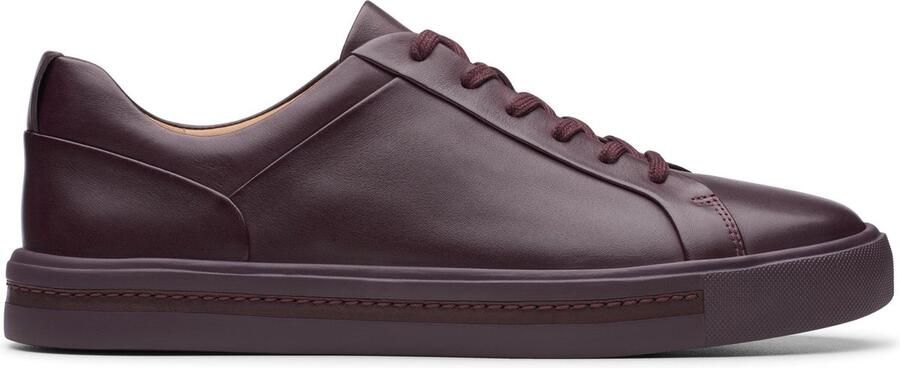 Clarks Un Maui Lace Dames Sneakers Aubergine Leather