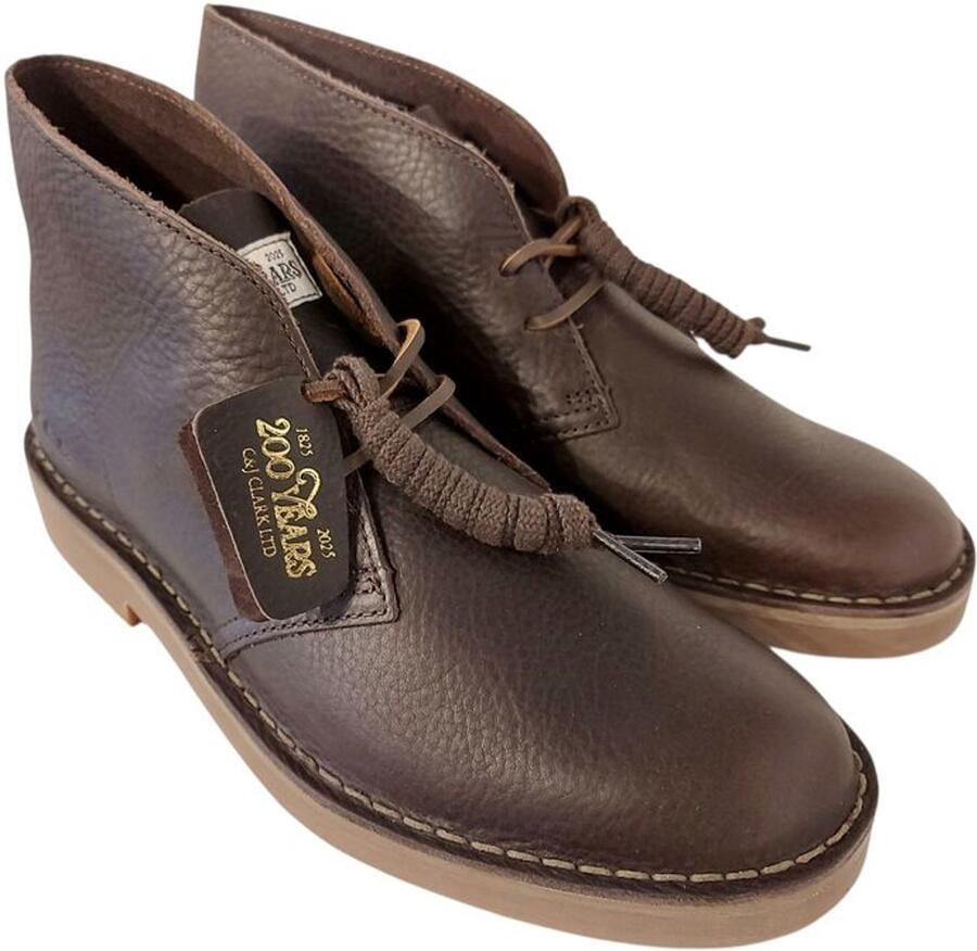 Clarks Veterboot Desert Boot Evo Donkerbruin Glad Leer Verwisselbaar Voetbed