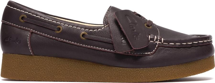 Clarks WallabeeEVOSea Dames Veterschoenen Dark Brown Lea