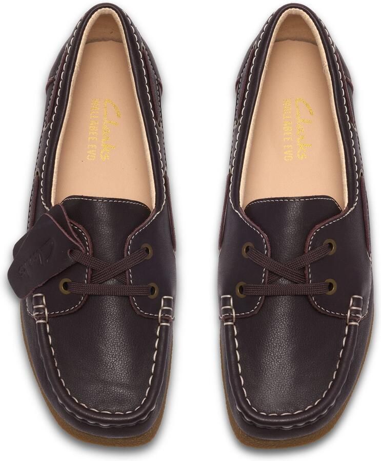 Clarks WallabeeEVOSea Dames Veterschoenen Dark Brown Lea