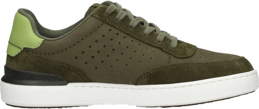 Clarks Groene leren sneakers met optimaal comfort en duurzaamheid Groen Heren