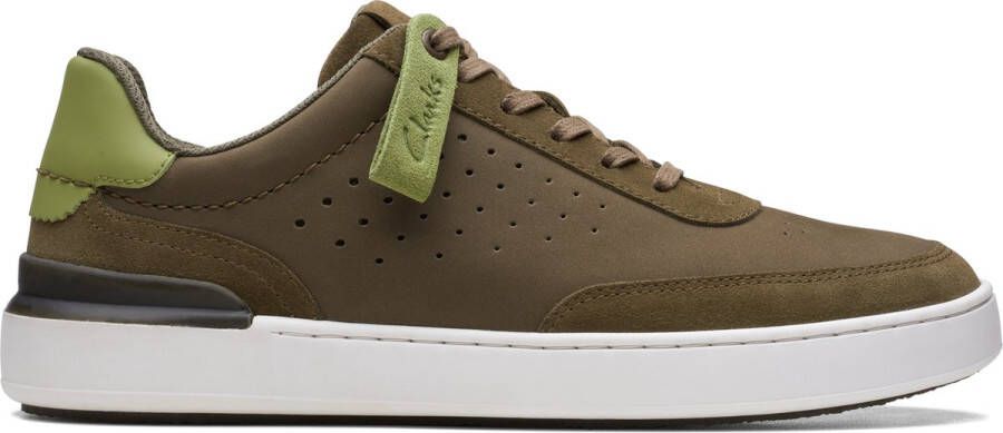 Clarks Groene leren sneakers met optimaal comfort en duurzaamheid Groen Heren