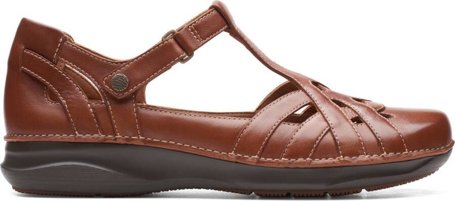 Clarks Dames Appley Way D 4 dark tan lea