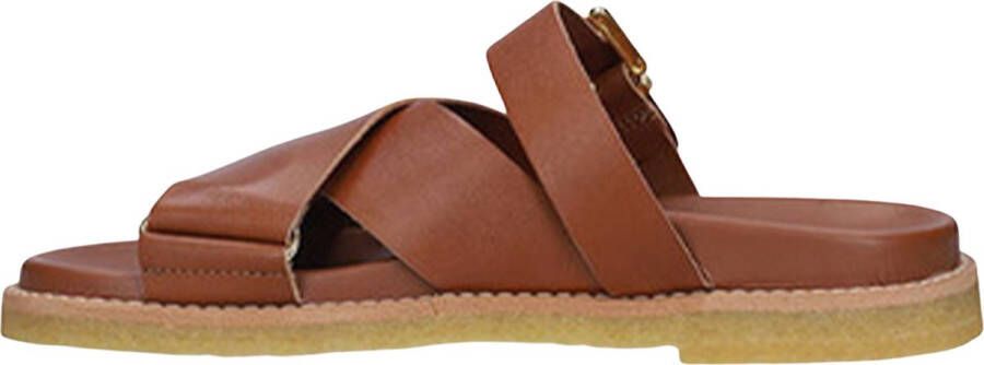 Clarks Dames Dessert Cross Slippers Bruin