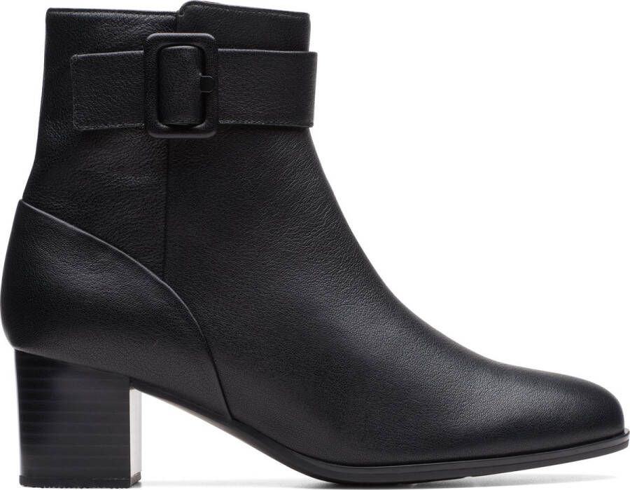 Clarks Zwarte Loken Zip Enkellaars voor dames Zwart Dames