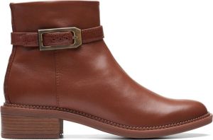 Clarks Dames Leren Enkellaarzen met Coco Effect Riem Bruin Dames