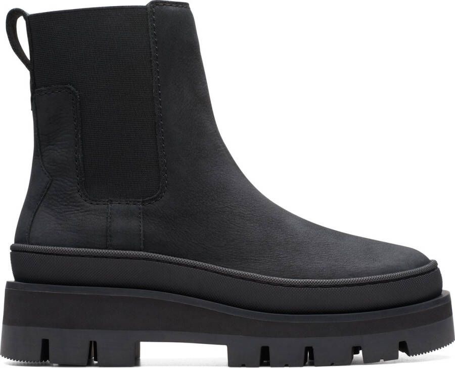 Clarks Zwarte enkellaarsjes voor dames Black Dames