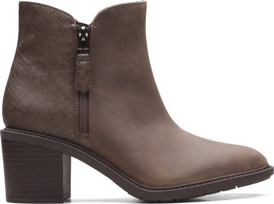 Clarks Dames Scene Zip D 4 dark tan lea