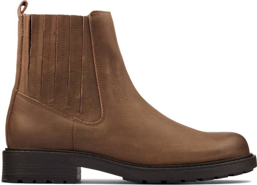 Clarks Gedurfde Chelsea Boot in Bruin Leer Brown Dames