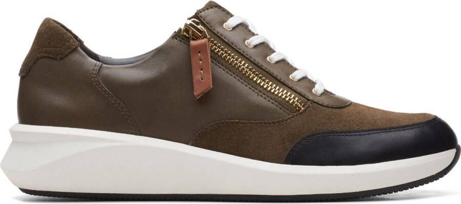 Clarks Dames Un Rio Zip D 5 dark olive lea