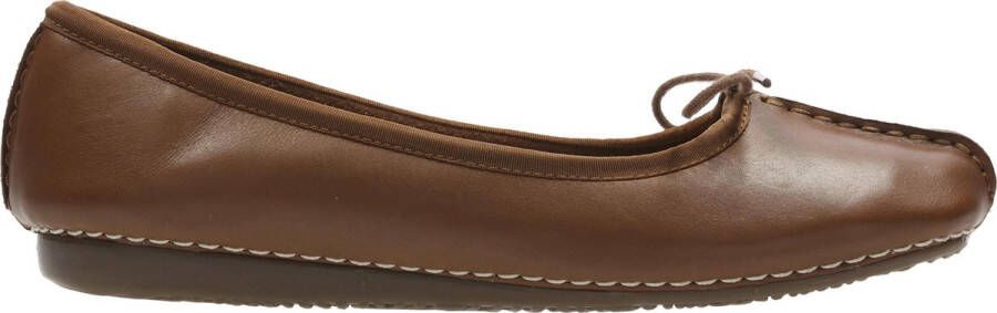 Clarks Damesschoenen Freckle Ice Dark Tan Leather