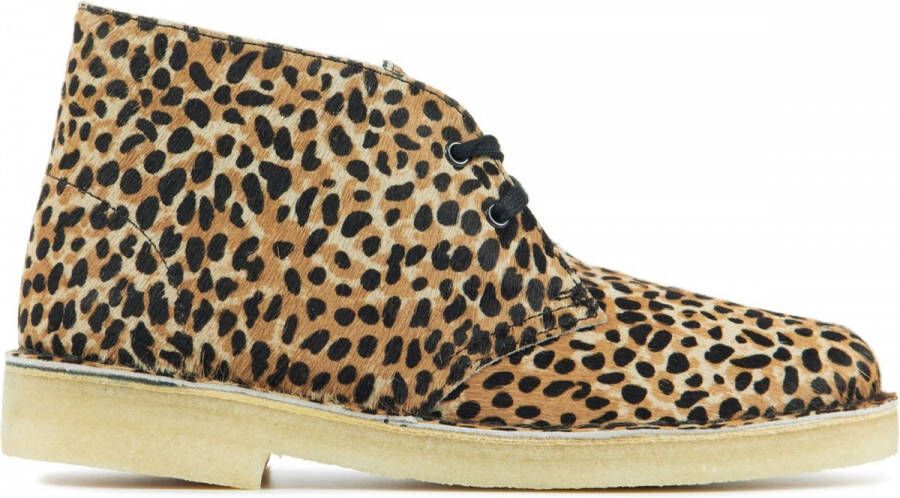 Clarks Vrouwen Leren Leopard Enkellaarsjes Laarzen Damesschoenen Desertboot leopar Multicolor