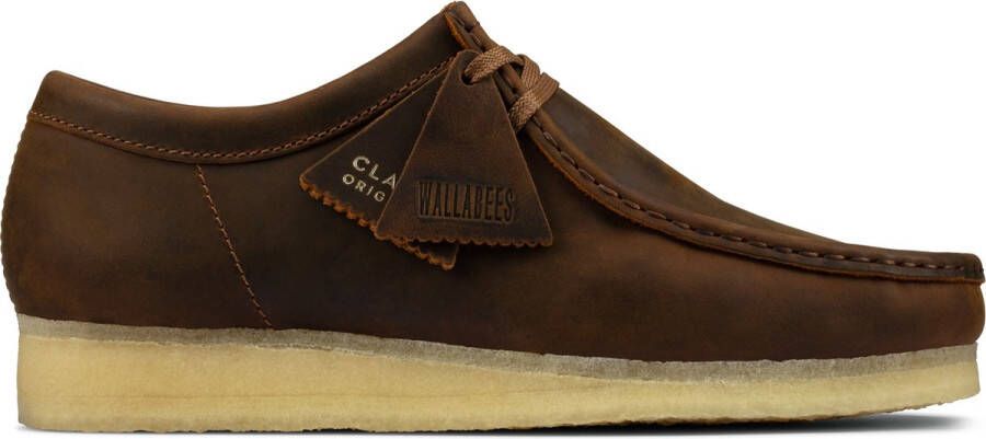 Clarks Bruine Leren Mocassins Vierkante Neus Schoenen Brown Heren