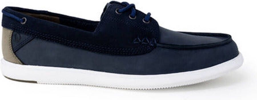 Clarks Blauwe Leren Slip-On Mocassin voor nen Blue