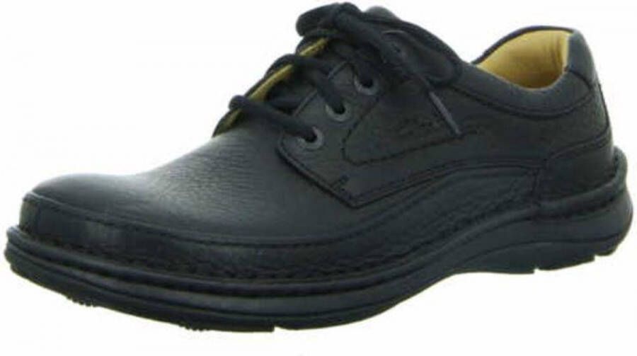 Clarks Nature Three Heren Veterschoenen Black Leather