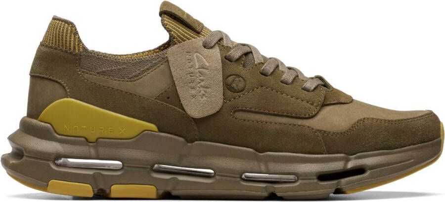 Clarks Comfortabele Heren NXE LO Sneaker Groen Heren - Schoenen.nl
