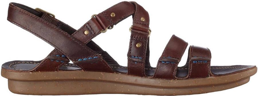 Clarks Platte sandalen van zacht leer voor vrouwen Rood Dames