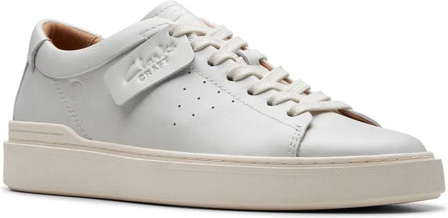 Clarks Witte leren sportieve sneakers met rubberen zool White Heren - Foto 1