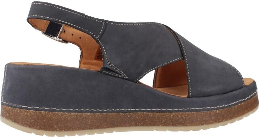 Dames Sandalen met Wedge Hak Zwart Leer