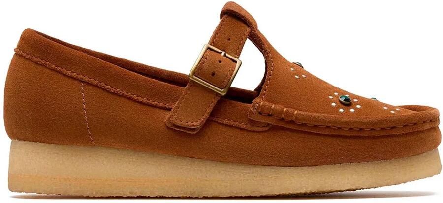 Clarks Shoes Wallabee T Bar Schoenen Bruin Vrouw