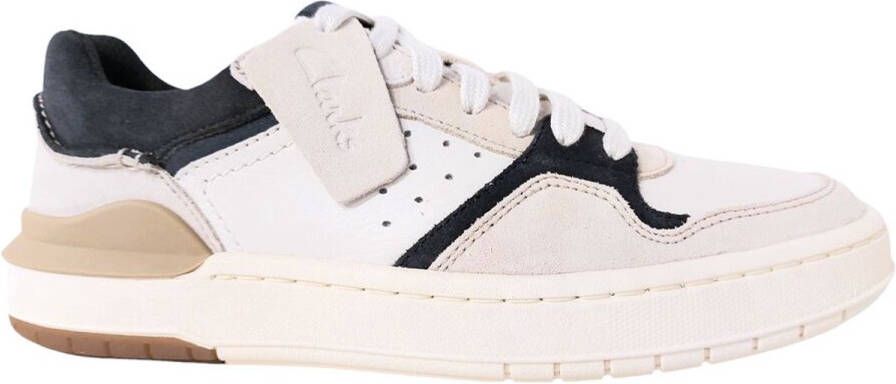 Clarks Sneaker Courtlite2 Lo Wit Blauw Combi