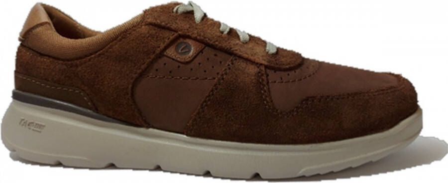 Clarks Sneaker Gaskill Vibe Bruin Suède Extreme Comfort