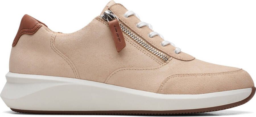 Clarks Dames schoenen Un Rio Zip D 1 Light Sand Nub