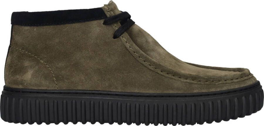 Clarks Olijfgroene Suède Hi-Top Laars Groen Heren