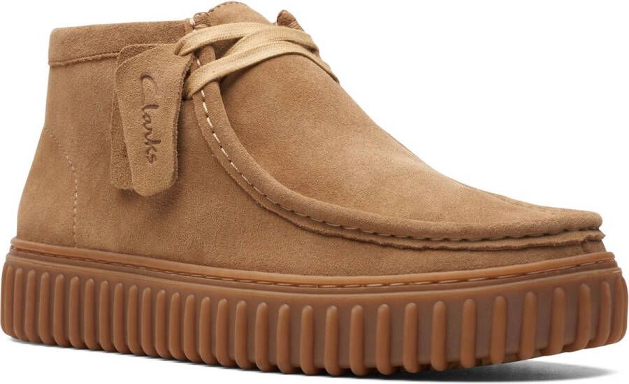 Clarks Herenlaarzen van leer Torhill Hi Dksand Beige Heren