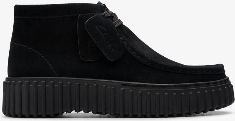Clarks Torhill Moss Dames Veterschoenen Suede Zwart