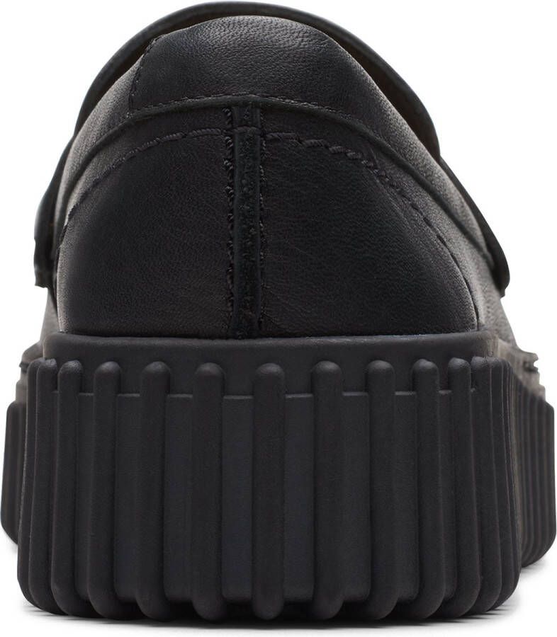 Clarks Zwarte leren instapmocassin met rubberen zool Black Dames