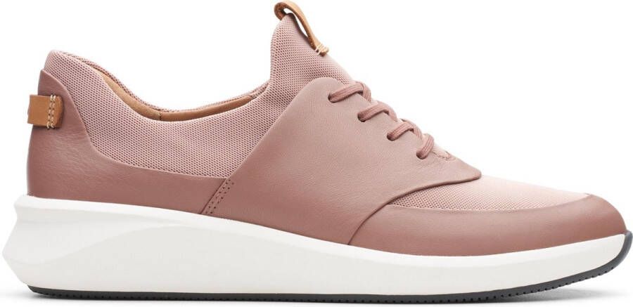 Clarks Un Rio Lace Dames Sneakers Dark Blush Combi
