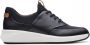 Clarks Un Rio Lace Dames Sneakers Black Leather - Thumbnail 1