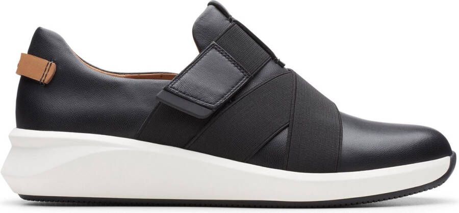 Clarks Un Rio Strap Dames Sneakers Black Leather