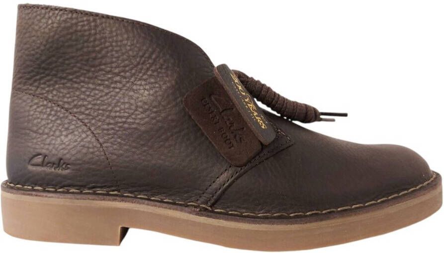 Clarks Veterboot Desert Boot Evo Donkerbruin Glad Leer Verwisselbaar Voetbed