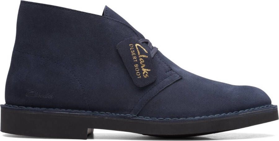 Clarks Veterboot Desert Boot Evo Navy Blauw Suède Verwisselbaar Voetbed