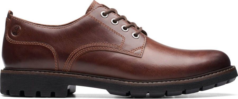 Clarks Bruine Leren Veterschoenen voor Brown