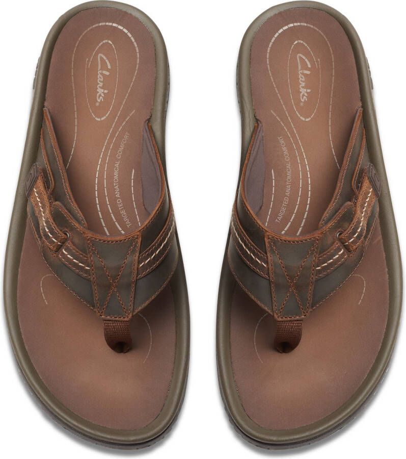 Clarks Stijlvolle Zomer Flip Flops Brown Heren