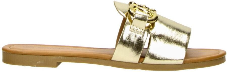 Claudia Ghizzani olivia strap sandalen dames goud imitatieleer